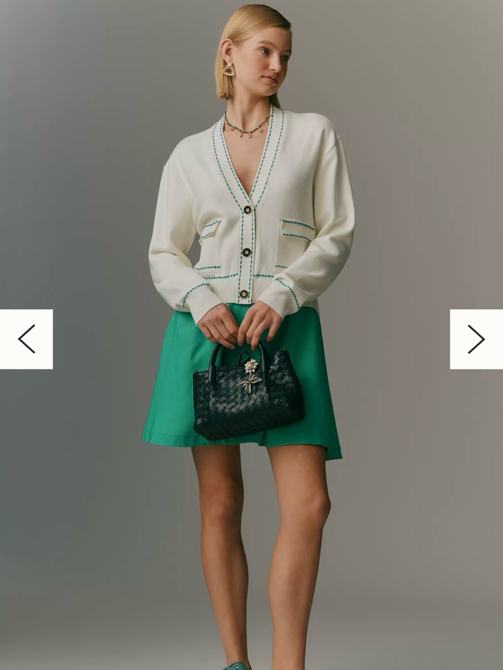 Anthropologie The Gemini Cardigan Sweater Dress Twofer look